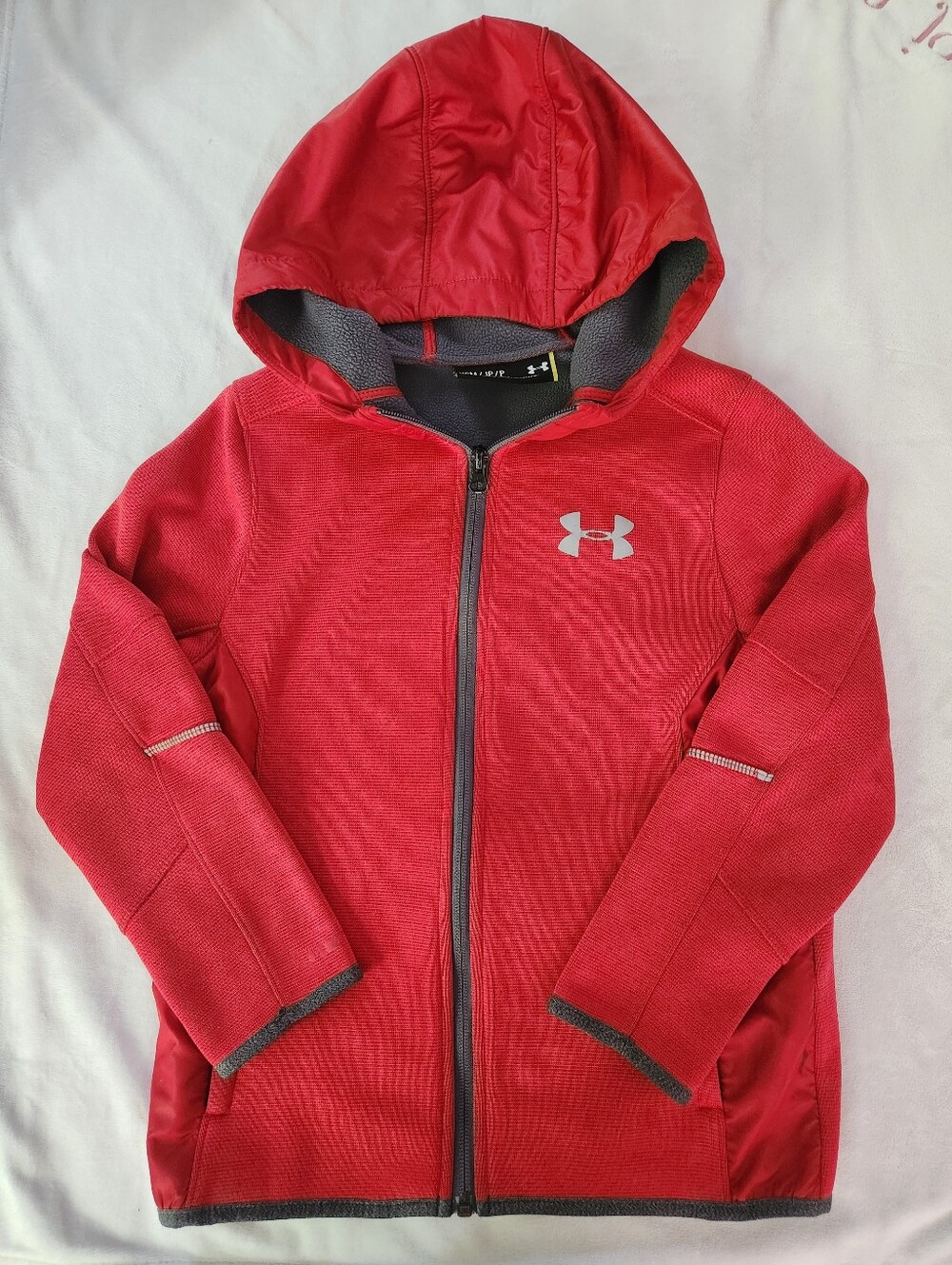 Under Armour Storm Kids Red Hooded Zip-Up Jacket